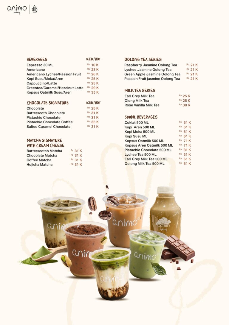 Animo Bakery - Menu Minuman