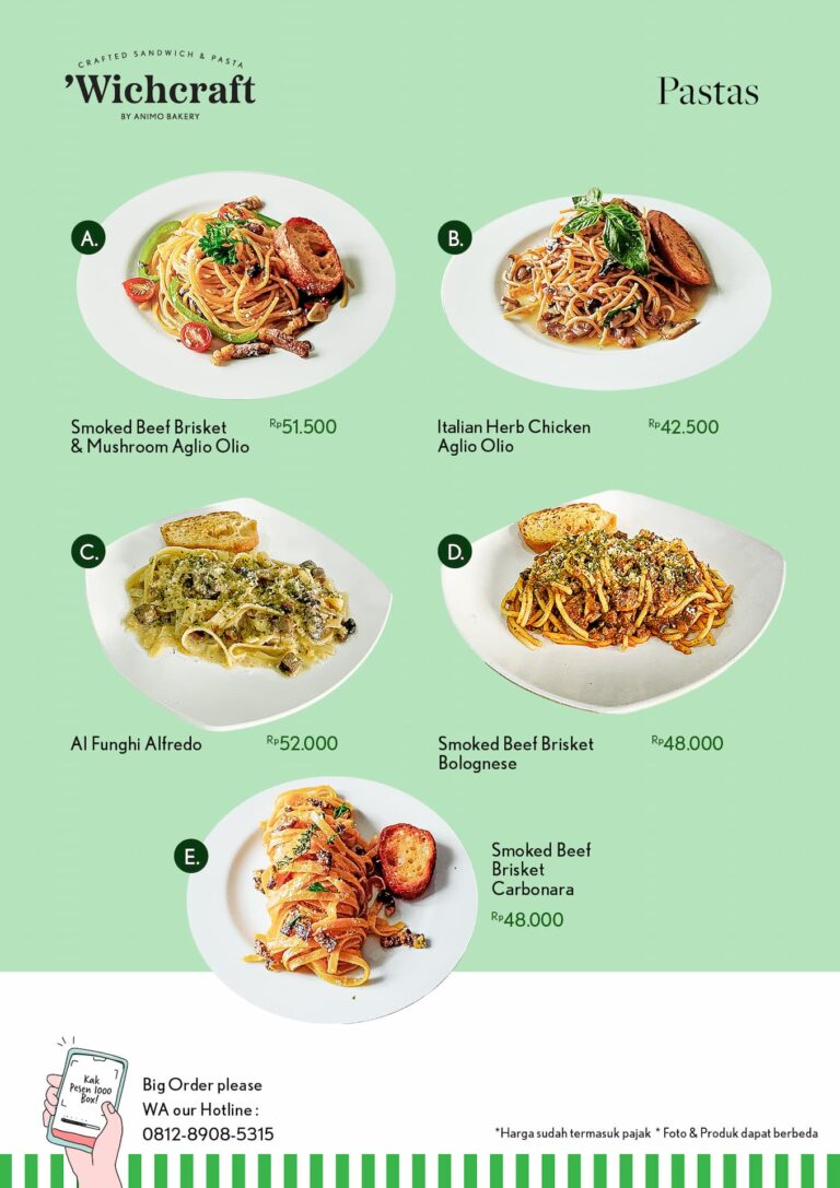 Animo Bakery x Wichcraft - Menu Pasta (Update 2025-05)